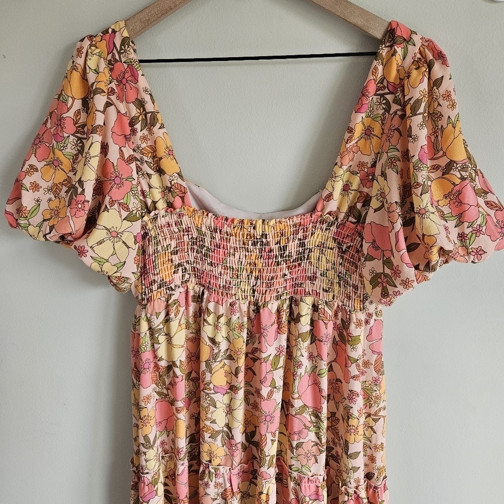 Show Me Your Mumu Floral Linds Midi Dress In Pretty Poppy - Picture 11 of 14